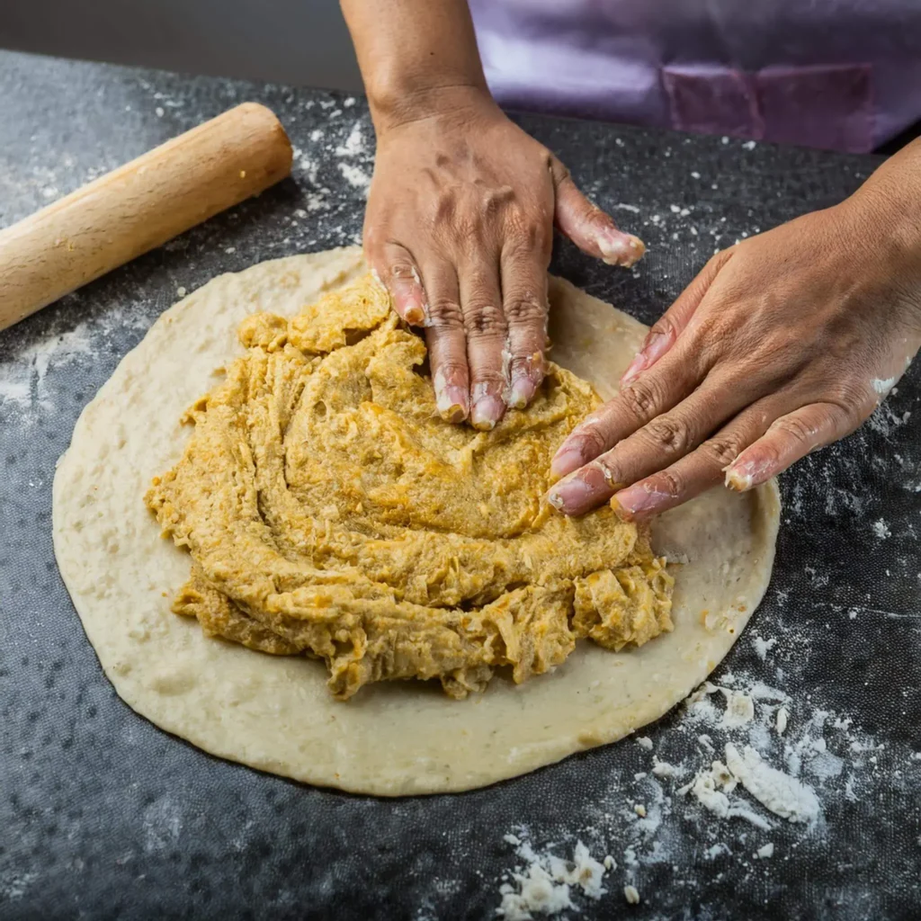 spicy potato stuffed flatbread recipe