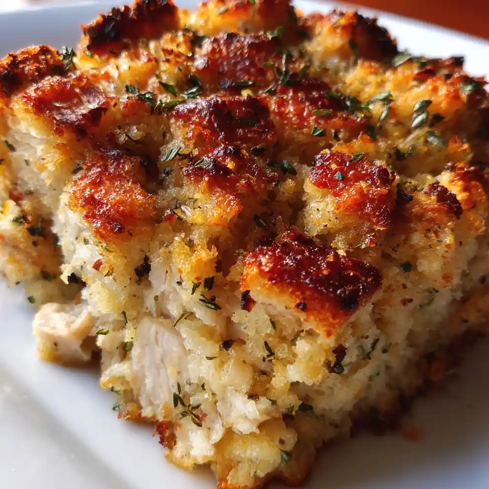 Chicken Dressing Recipe With Golden Herb Crust 4 chicken dressing recipe with Golden Herb Crust