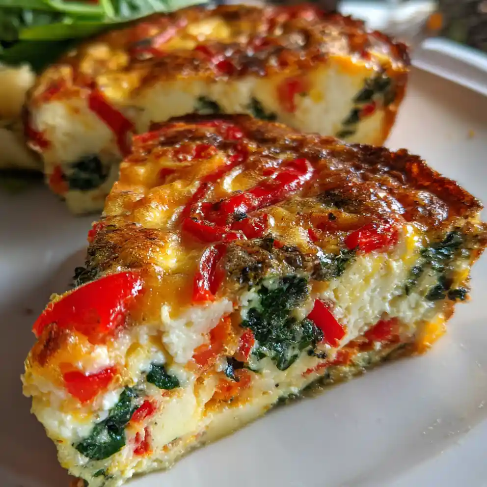 Crustless Quiche Recipe With Roasted Red Pepper Ribbons 4 crustless quiche recipe With Roasted Red Pepper Ribbons
