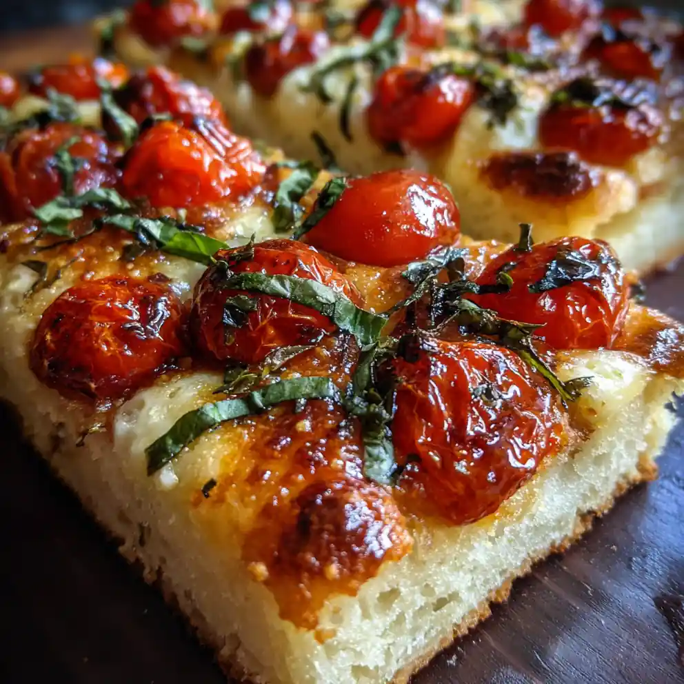 Focaccia Pizza Recipe Cherry Tomato Focaccia Pizza With Basil Stripes 4 focaccia pizza recipe Cherry Tomato Focaccia Pizza With Basil Stripes