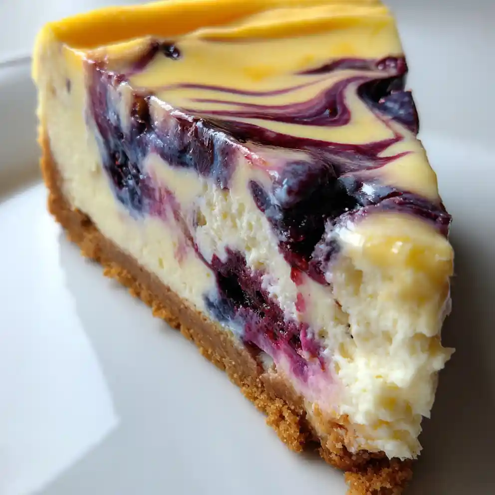 Lemon Cheesecake Recipe With Blueberry Ribbon Swirl 4 lemon cheesecake recipe With Blueberry Ribbon Swirl
