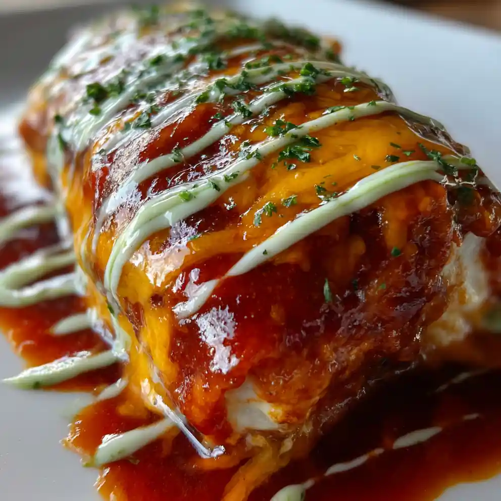 Wet Burrito Recipe Enchilada-Red Wet Burrito With Avocado Drizzle 4 wet burrito recipe Enchilada-Red Wet Burrito With Avocado Drizzle