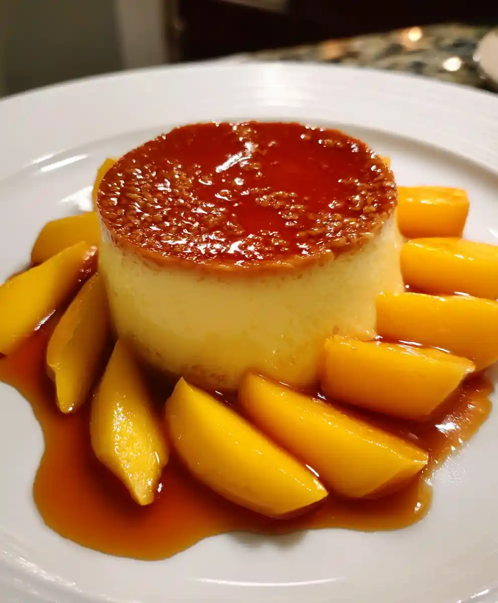 Flan Recipe Burnt Sugar Top With Mango Fans 5 flan recipe Burnt Sugar Top With Mango Fans