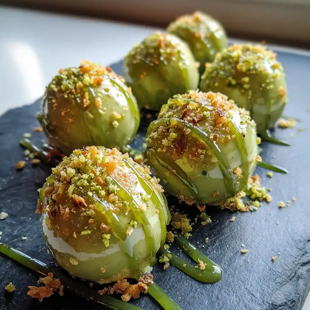 Butterfinger Balls With Matcha White Chocolate Drizzle 4 Butterfinger Balls with Matcha White Chocolate Drizzle