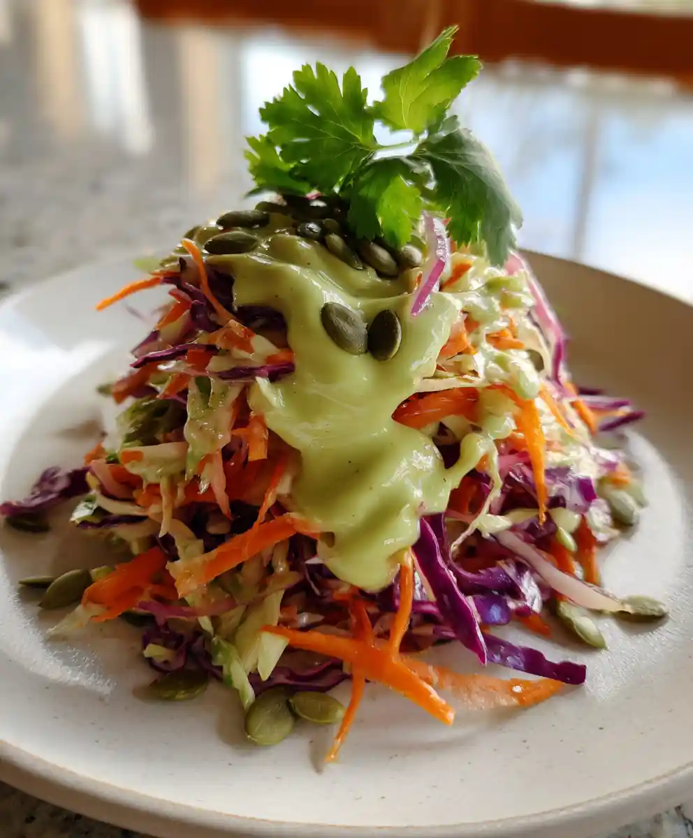 Chipotle Lime Mexican Coleslaw With Avocado Crema Swirl 5 Chipotle Lime Mexican Coleslaw with Avocado Crema Swirl