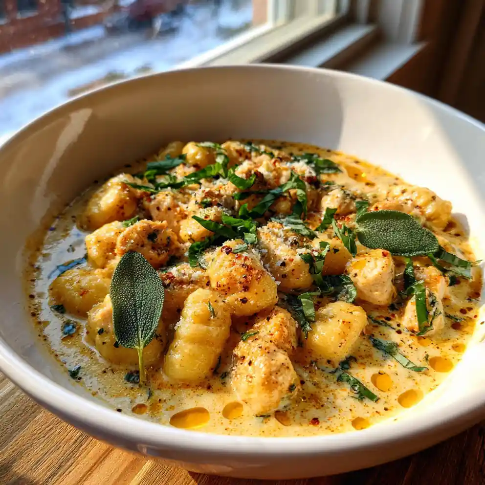 Creamy Chicken Gnocchi With Sage Brown Butter Drizzle 4 Creamy Chicken Gnocchi with Sage Brown Butter Drizzle