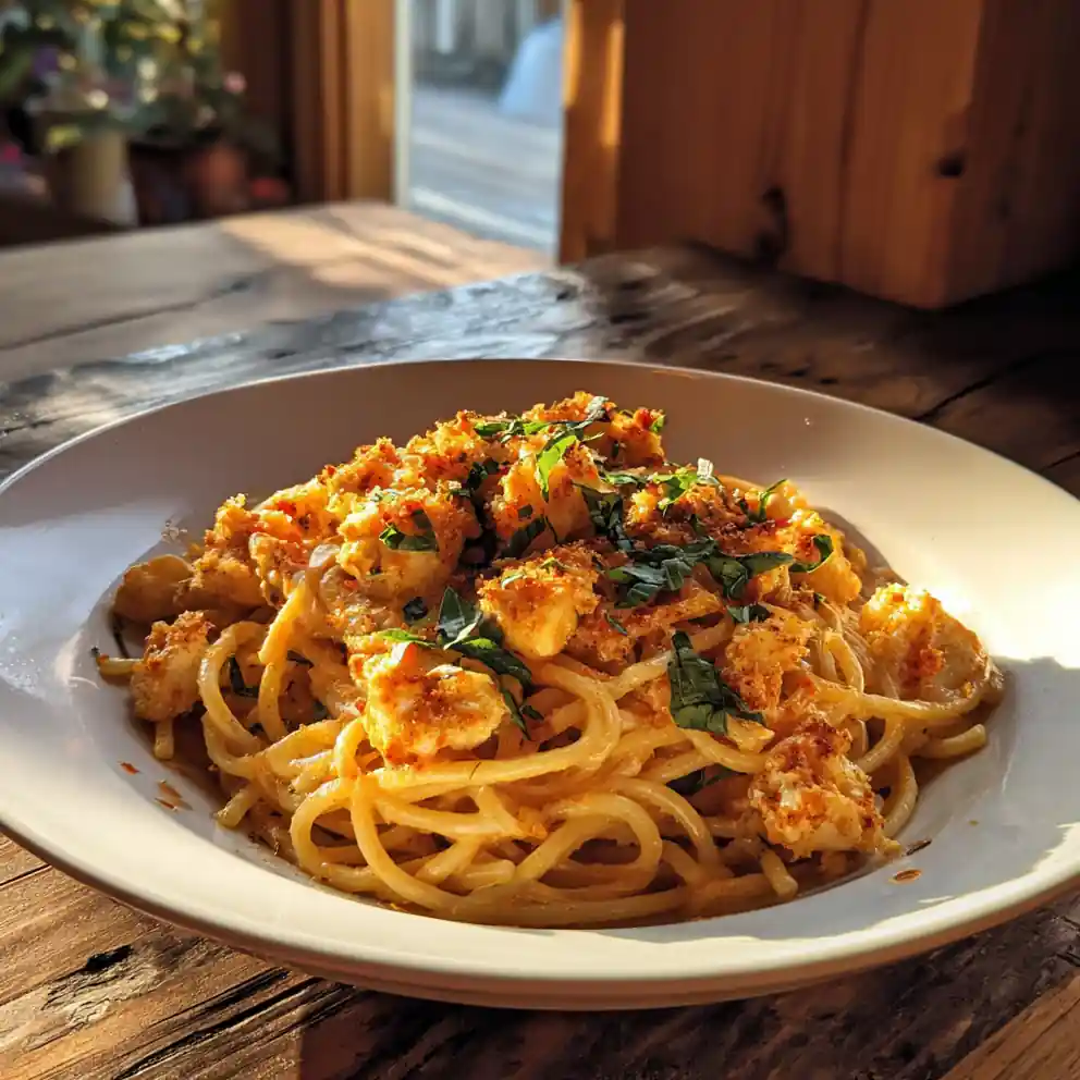 Creamy Monterey Chicken Spaghetti With Roasted Red Pepper Swirl 4 Creamy Monterey Chicken Spaghetti with Roasted Red Pepper Swirl