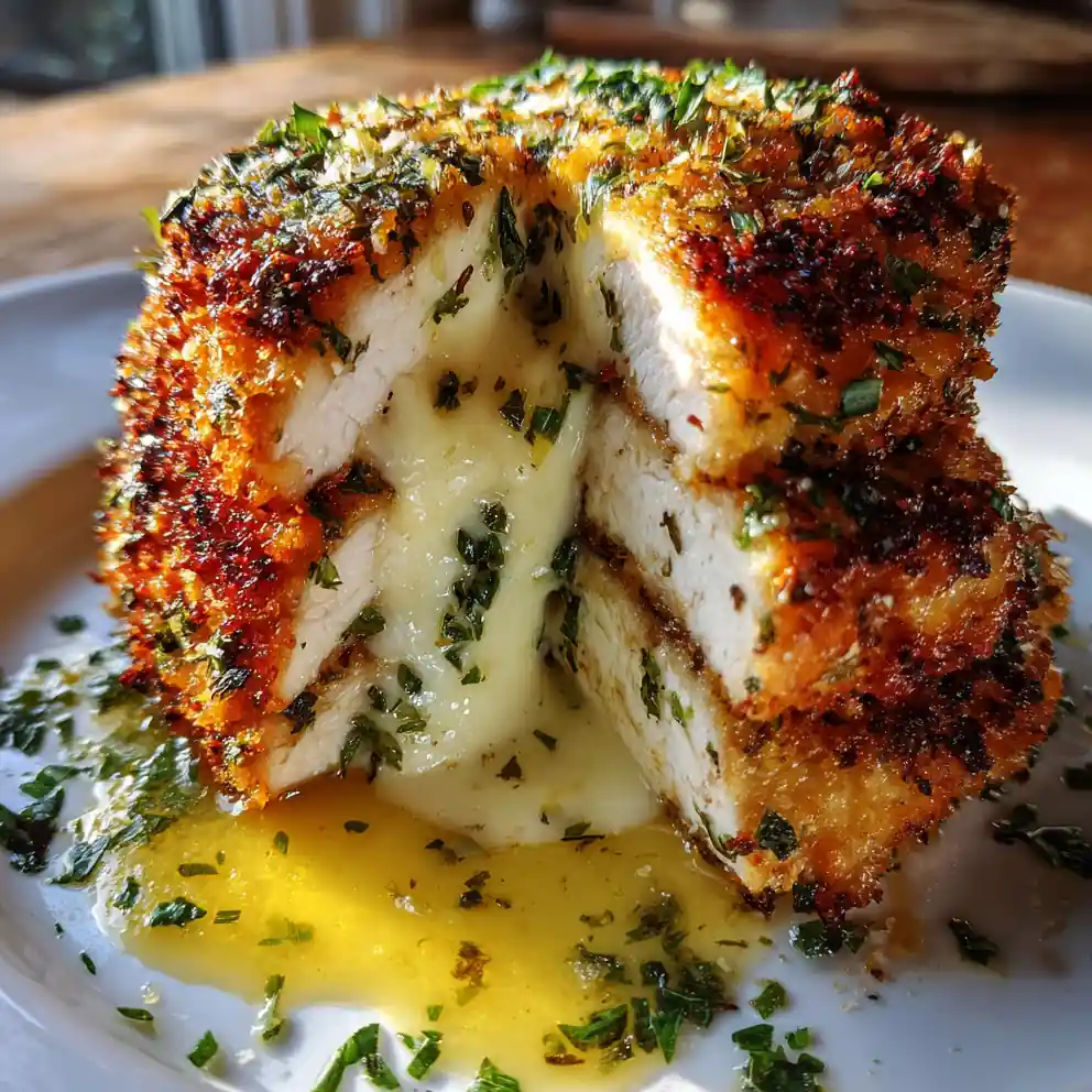 Crispy Herb Infused Cheese Crusted Chicken With Lemon Garlic Butter Center 4 Crispy Herb Infused Cheese Crusted Chicken with Lemon Garlic Butter Center