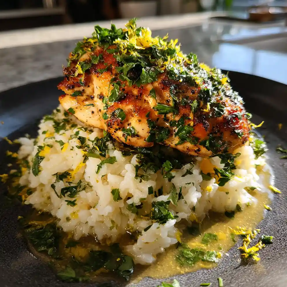 Crispy Herb Parmesan Crusted Chicken Scampi Over Garlic Parmesan Rice 4 Crispy Herb Parmesan Crusted Chicken Scampi over Garlic Parmesan Rice