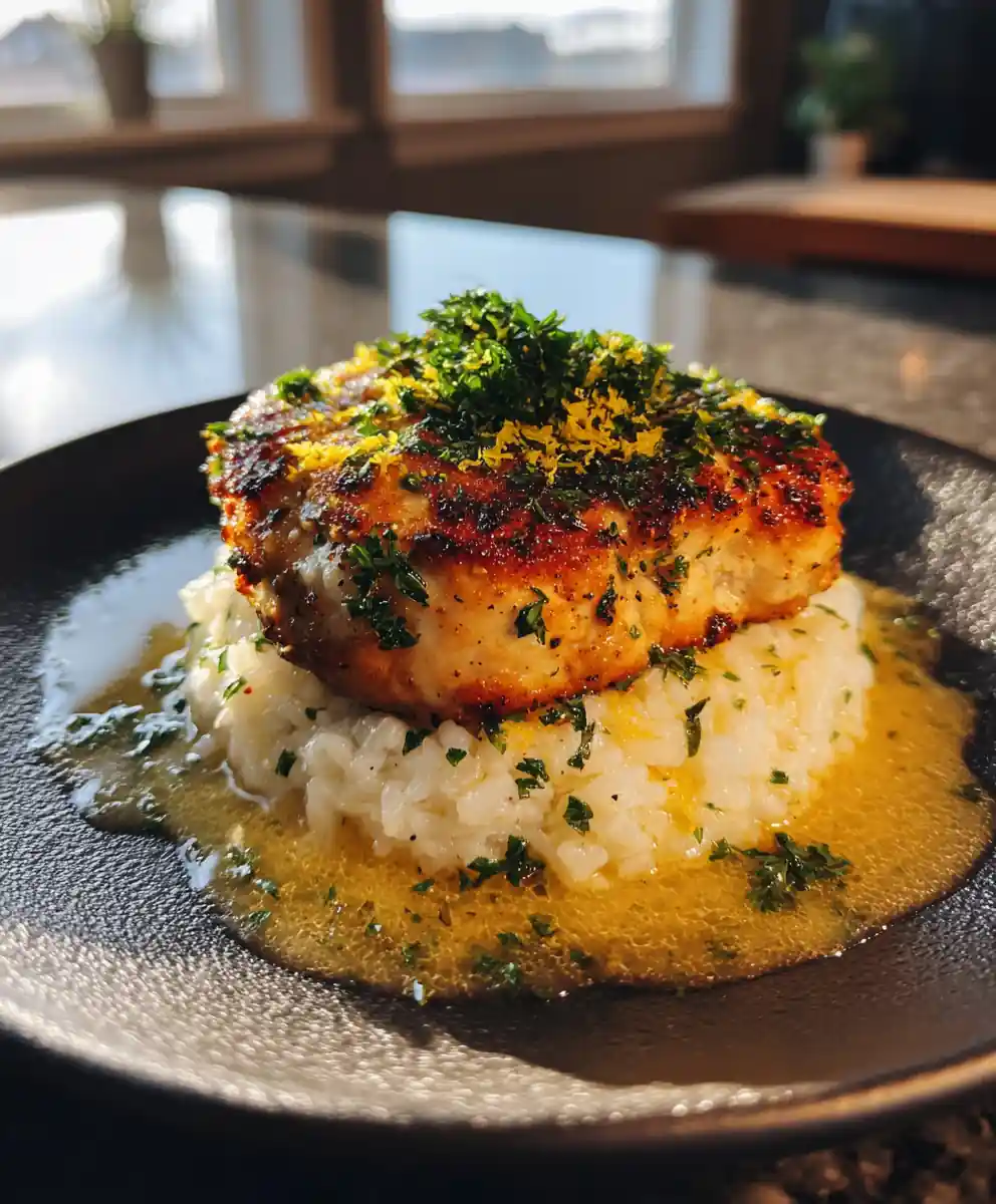 Crispy Herb Parmesan Crusted Chicken Scampi Over Garlic Parmesan Rice 5 Crispy Herb Parmesan Crusted Chicken Scampi over Garlic Parmesan Rice
