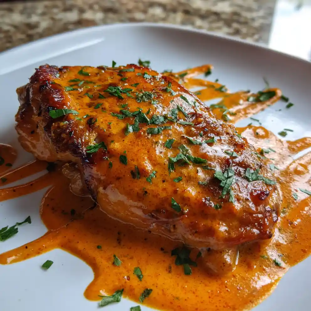 Garlic Chicken In Creamy Red Pepper Sauce 4 Garlic Chicken in Creamy Red Pepper Sauce