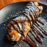 Italian Orange Honey Almond Cannoli With Dark Chocolate Drizzle 1767806681.573623