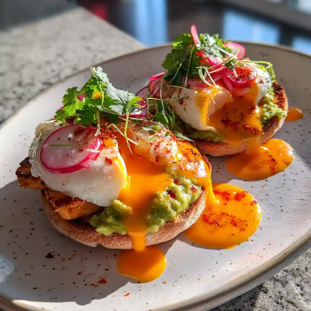 Mexican Chipotle Hollandaise Eggs Benedict 4 Mexican Chipotle Hollandaise Eggs Benedict