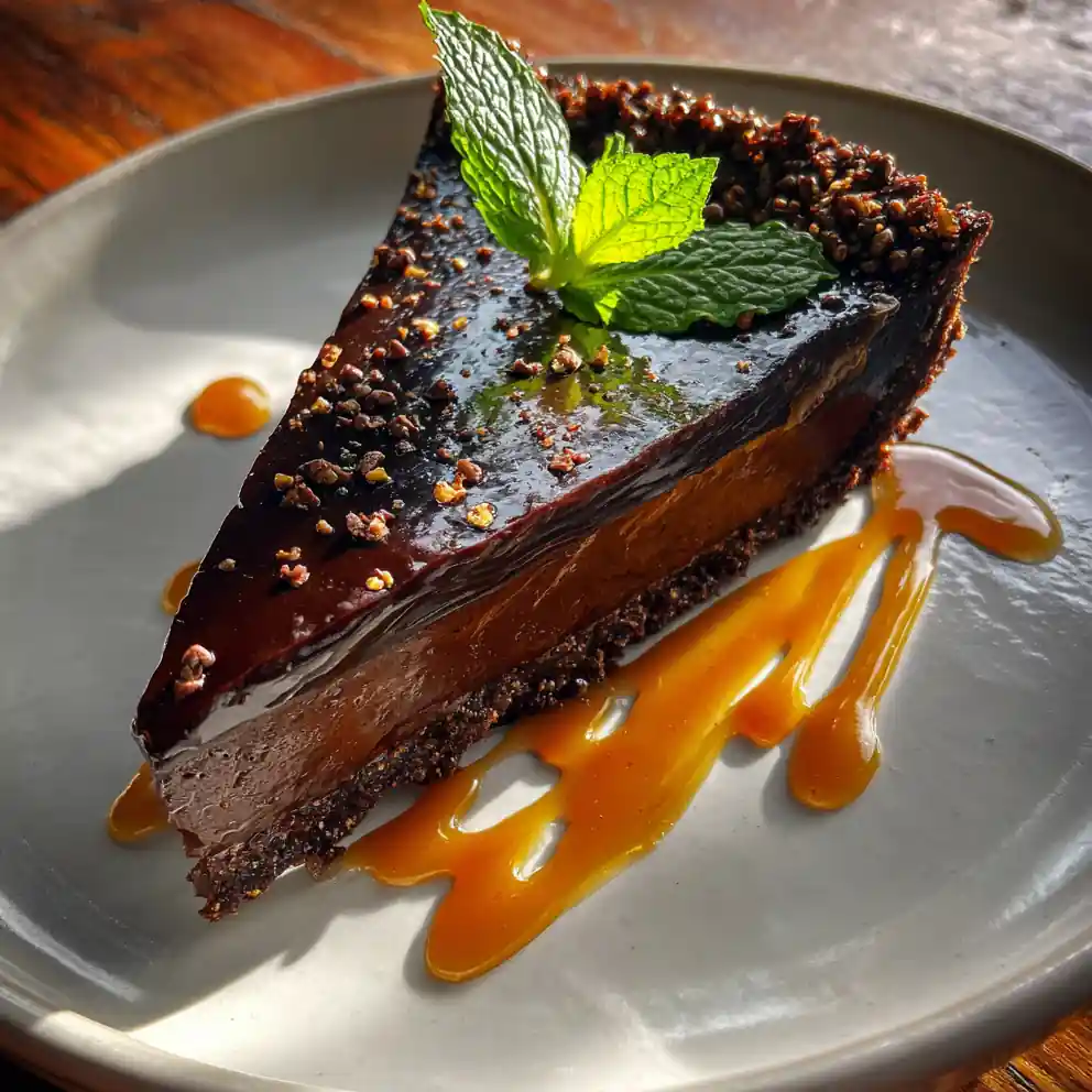 No Bake Chocolate Texas Trash Pie With Cinnamon Chili Caramel Swirl 4 No Bake Chocolate Texas Trash Pie with Cinnamon Chili Caramel Swirl