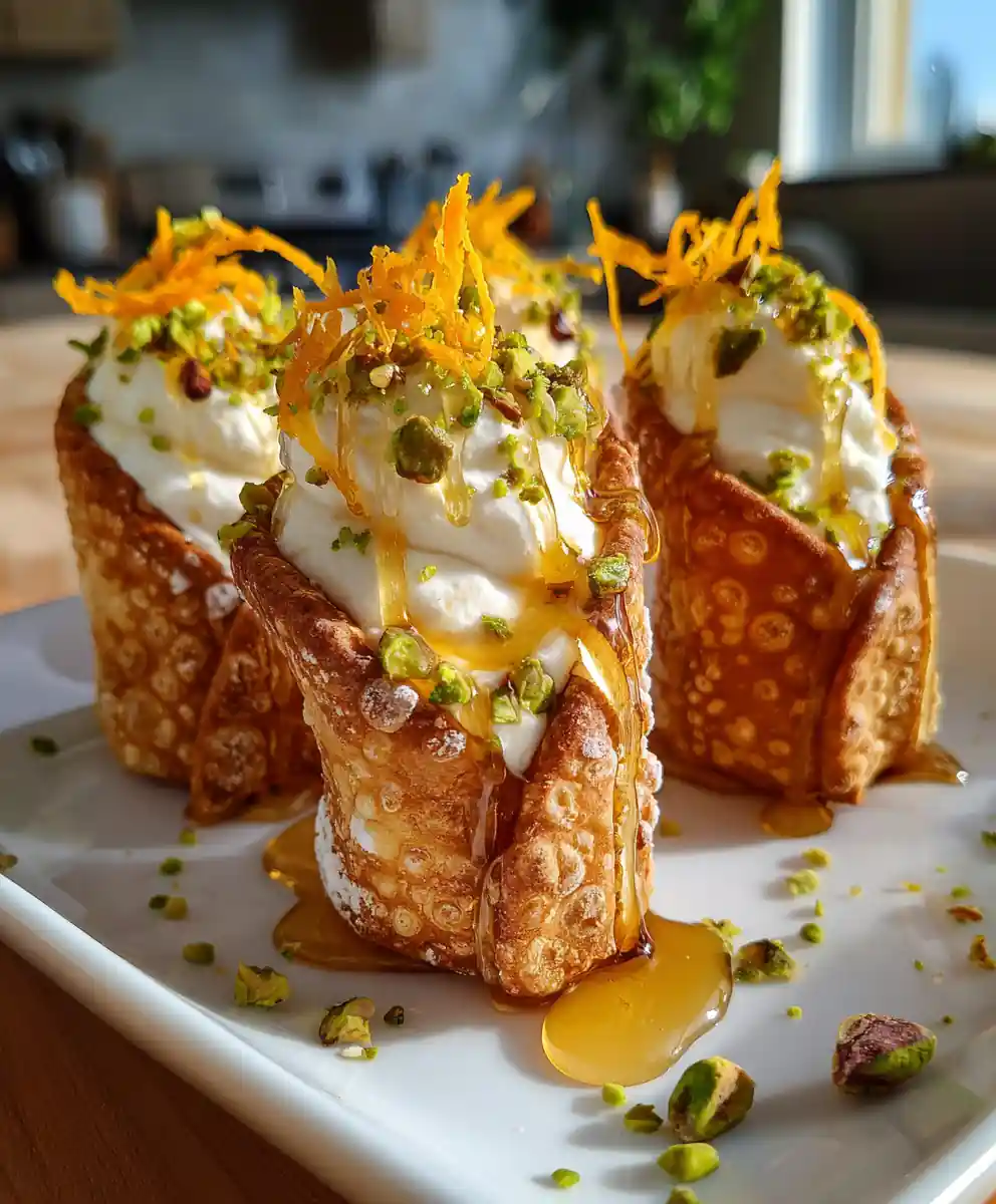 Orange Blossom Honey Mini Cannoli Cups 5 Orange Blossom Honey Mini Cannoli Cups