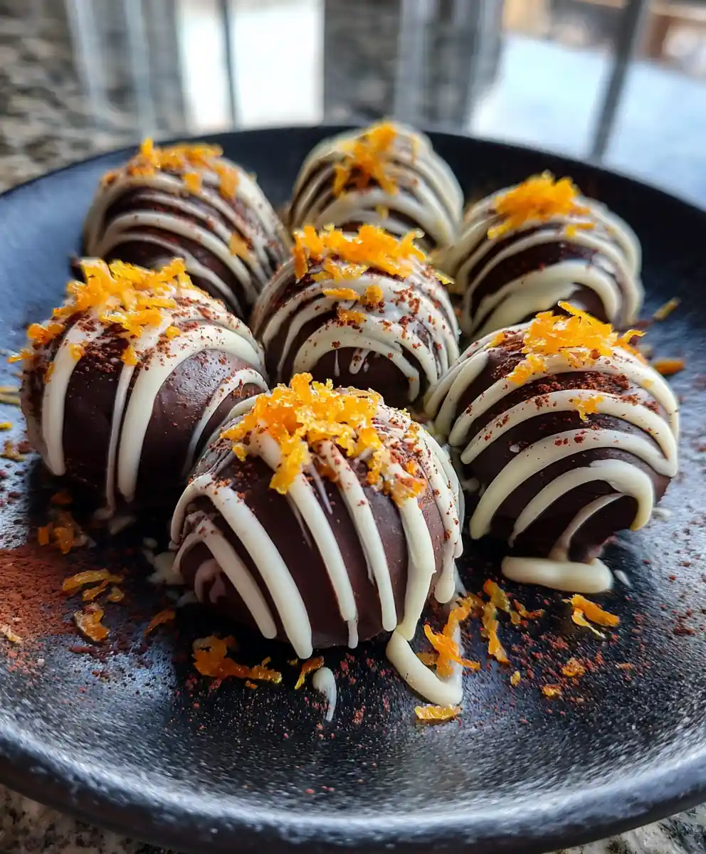 Orange Creamsicle Truffles With Cardamom White Chocolate Drizzle 5 Orange Creamsicle Truffles with Cardamom White Chocolate Drizzle