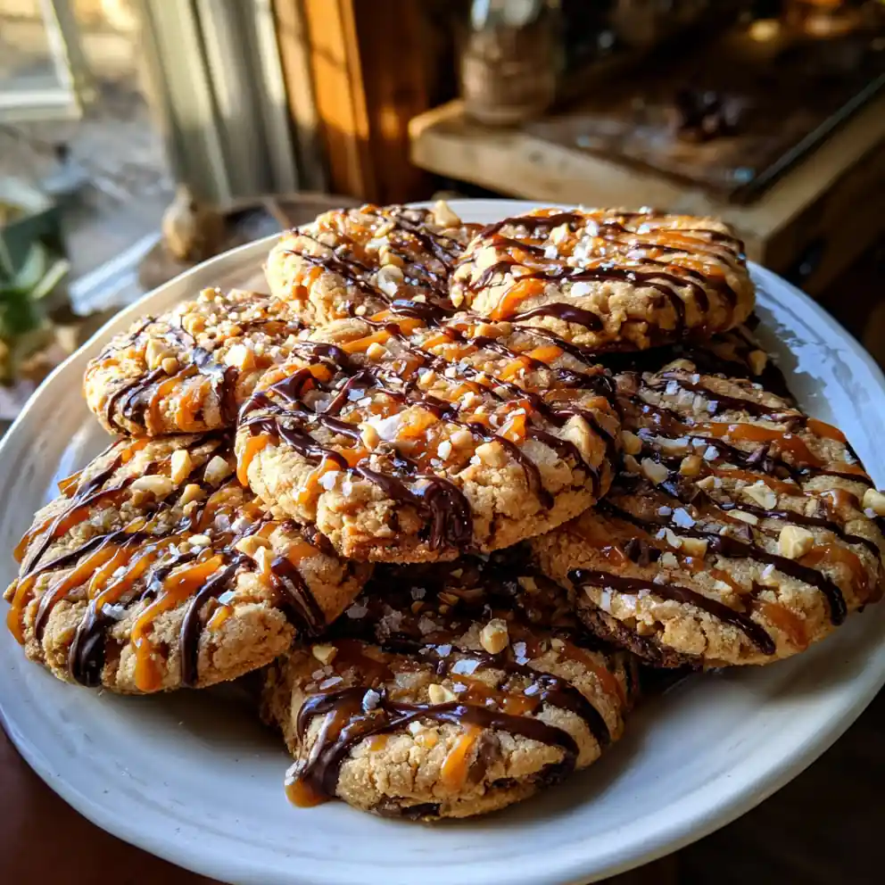 Reeses Peanut Butter Cheesecake Cookies With Caramel Swirl 4 Reeses Peanut Butter Cheesecake Cookies with Caramel Swirl