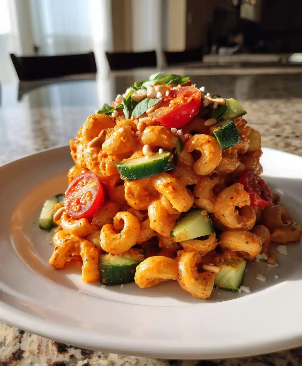 Roasted Red Pepper & Basil Pesto Ditalini Pasta Salad 5 Roasted Red Pepper & Basil Pesto Ditalini Pasta Salad