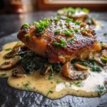 Smothered Chicken With Creamed Spinach, Smoked Turkey & Mushrooms 6 Smothered Chicken With Creamed Spinach Smoked Turkey Mushrooms 1767840306.1573844