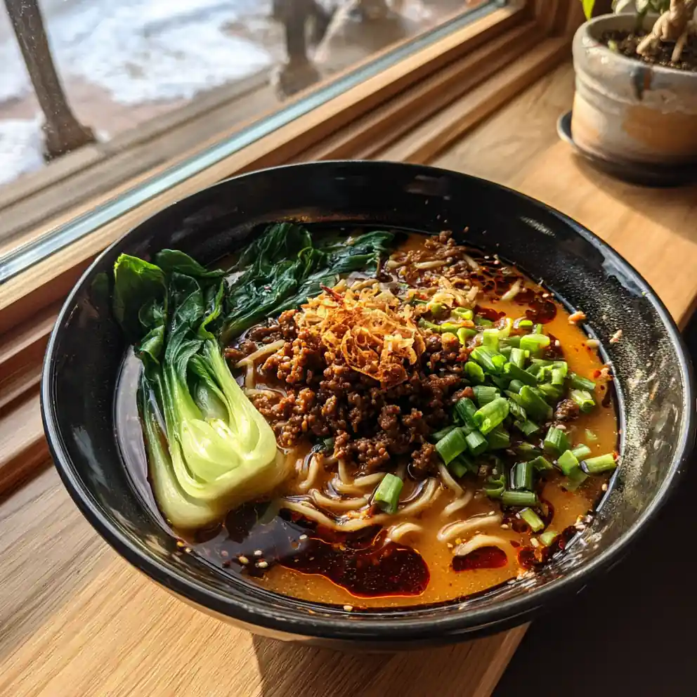 Spicy Black Garlic Tantanmen Ramen With Sesame Miso Swirl 4 Spicy Black Garlic Tantanmen Ramen with Sesame Miso Swirl