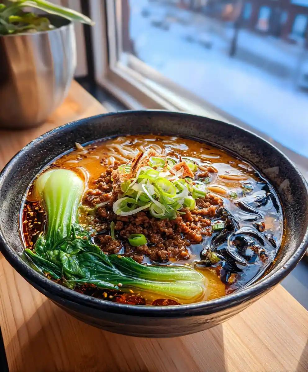Spicy Black Garlic Tantanmen Ramen With Sesame Miso Swirl 5 Spicy Black Garlic Tantanmen Ramen with Sesame Miso Swirl