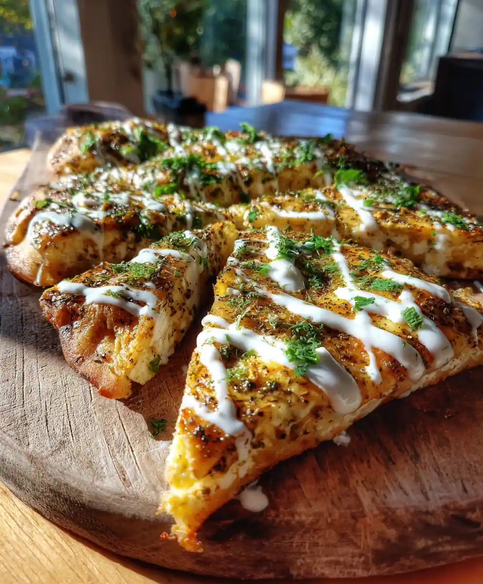 Za'Atar Swirled Cottage Cheese Flatbread With Lemon Yogurt Drizzle 5 Za'atar Swirled Cottage Cheese Flatbread with Lemon Yogurt Drizzle