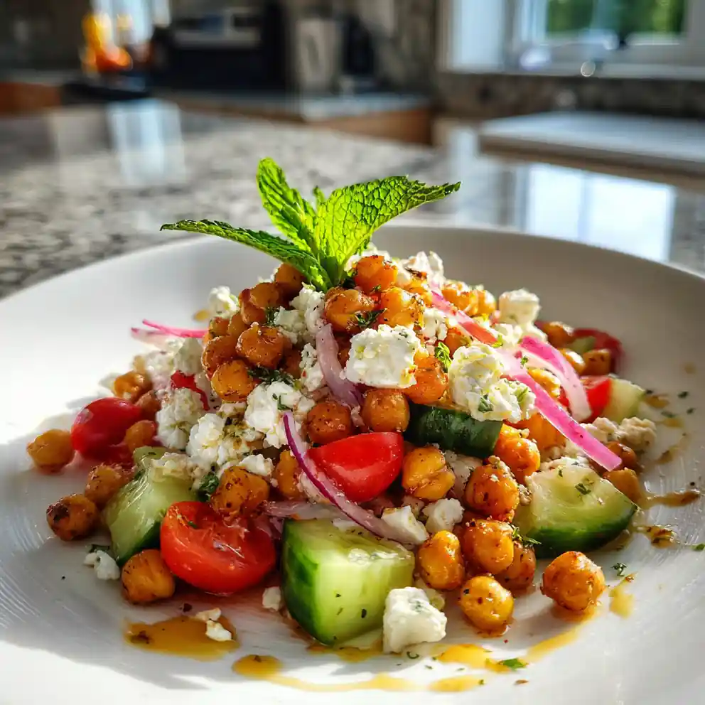 Cottage Cheese And Chickpeas Salad With Honey Lime Vinaigrette And Za’Atar Roasted Chickpeas 4 Cottage Cheese And Chickpeas Salad With Honey Lime Vinaigrette And Za'Atar Roasted Chickpeas