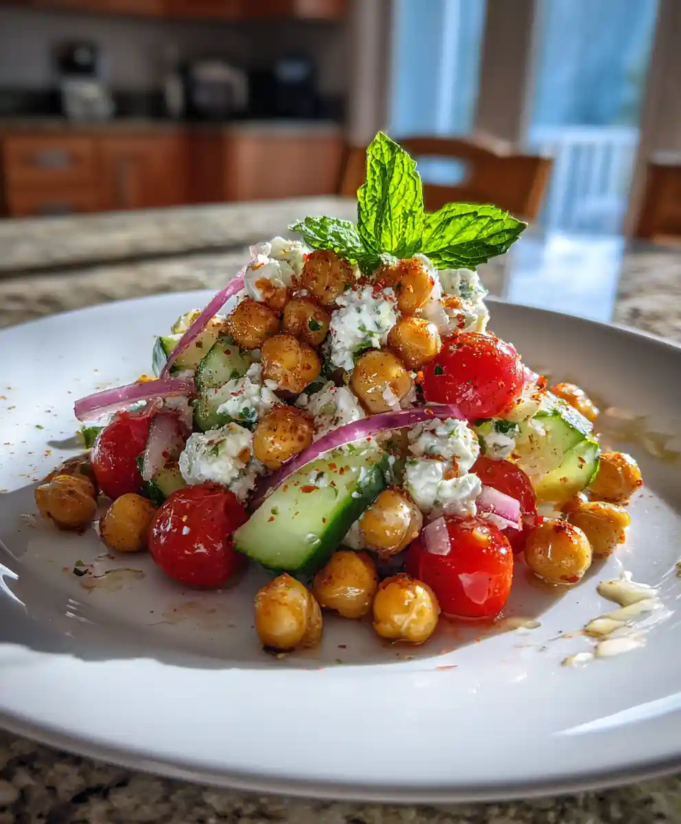 Cottage Cheese And Chickpeas Salad With Honey Lime Vinaigrette And Za’Atar Roasted Chickpeas 5 Cottage Cheese And Chickpeas Salad With Honey Lime Vinaigrette And Za'Atar Roasted Chickpeas