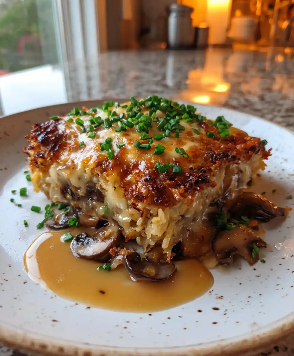 Mushroom Swiss Burger Casserole With A Golden Mustard Cream Swirl 5 Mushroom Swiss Burger Casserole With A Golden Mustard Cream Swirl