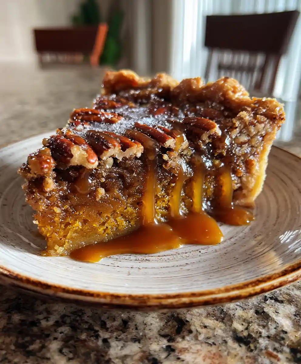 Pecan Dump Cake Pie With Salted Caramel Swirl 5 Pecan Dump Cake Pie with Salted Caramel Swirl