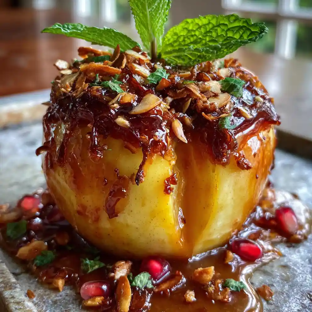 Warm Ginger Cardamom Caramel Baked Apples With Pomegranate Drizzle 4 Warm Ginger Cardamom Caramel Baked Apples With Pomegranate Drizzle
