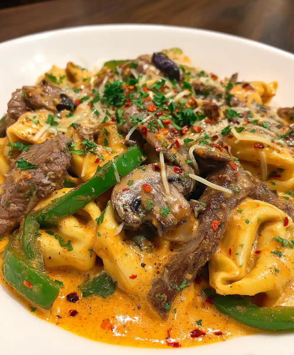 Philly Cheesesteak Tortellini Pasta 5 Philly Cheesesteak Tortellini Pasta