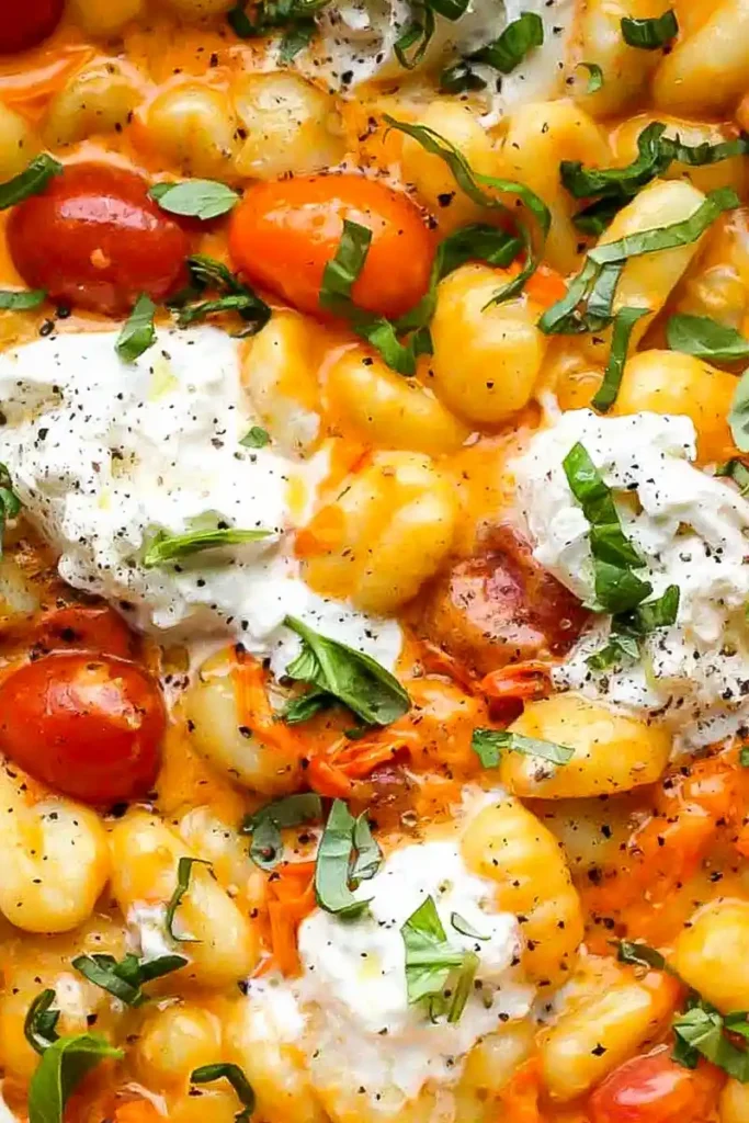 Cremige Tomaten-Gnocchi mit Burrata in 30 Minuten