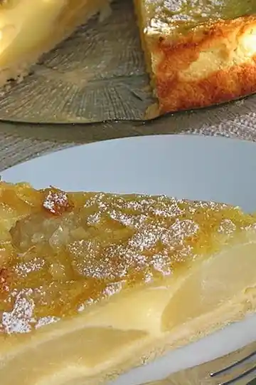 Birnenkuchen mit cremigem Vanilleguss 3 Recipe image