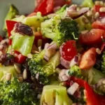 Gesunder Brokkoli-Salat mit Cranberries und gerösteten Kernen 4 Gesunder Brokkoli-Salat mit Cranberries und gerösteten Kernen