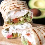 Herzhafte Guacamole Hähnchen Wraps 4 Herzhafte Guacamole Hähnchen Wraps