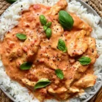 Proteinreiches Hähnchen mit Reis in cremiger Tomatensoße 4 Proteinreiches Hähnchen mit Reis in cremiger Tomatensoße