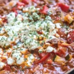 Kritharaki-Hackfleisch-Pfanne mit mediterranem Gemüse 4 Kritharaki-Hackfleisch-Pfanne mit mediterranem Gemüse