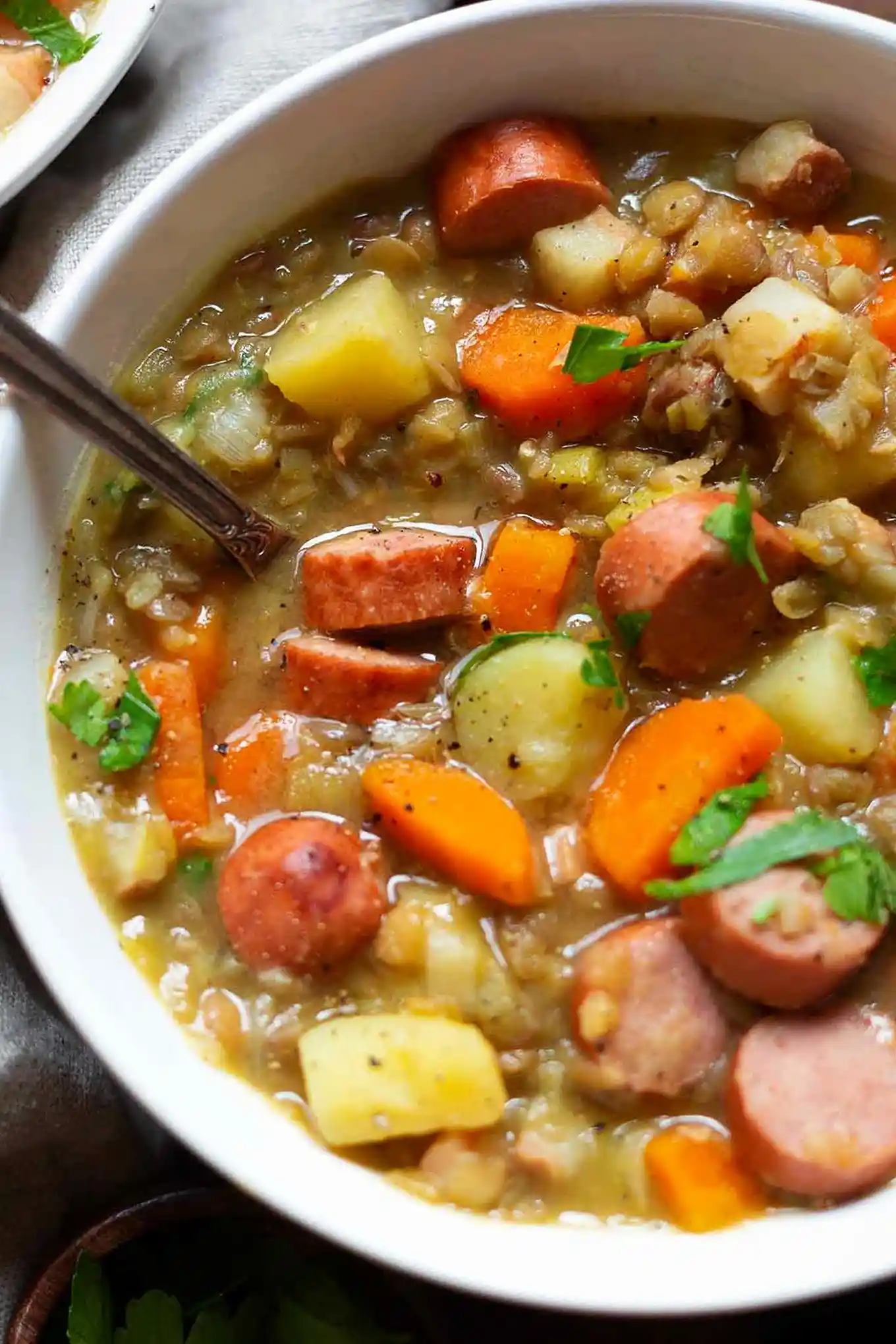 Traditionelle Linsensuppe mit Würstchen 3 Recipe image