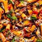Pasta alla Norma mit gerösteten Auberginen 4 Pasta alla Norma mit gerösteten Auberginen