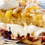 Hausgemachte Prassel-Bauerntorte mit Apfel- und Pflaumenkompott 4 Hausgemachte Prassel-Bauerntorte mit Apfel- und Pflaumenkompott