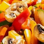 Schnelle vegetarische Gemüsepfanne mit cremiger Sahnesauce 4 Schnelle vegetarische Gemüsepfanne mit cremiger Sahnesauce