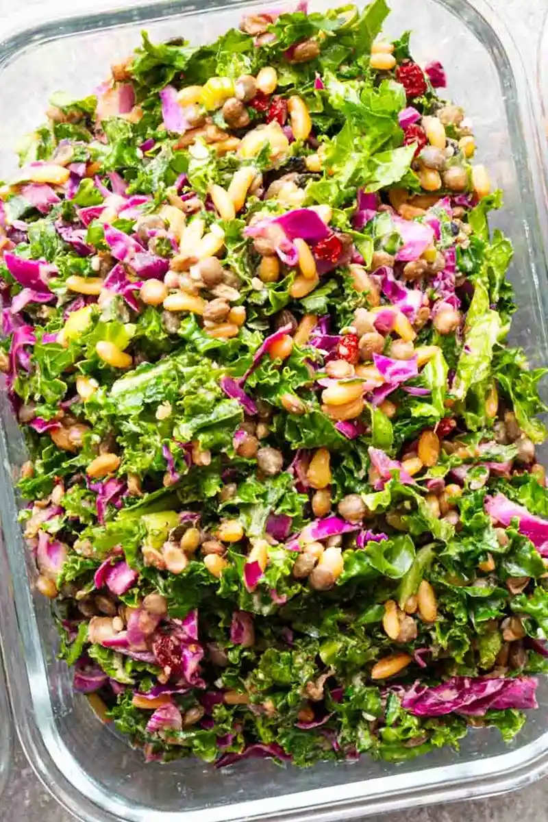 Proteinreicher Meal-Prep-Salat mit Linsen und Grünkohl 3 Recipe image