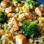 Hähnchen-Reis-Pfanne mit Brokkoli und Mais 4 Hähnchen-Reis-Pfanne mit Brokkoli und Mais