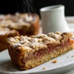 Isländischer Rhabarberkuchen mit Haferflockenkruste 4 Isländischer Rhabarberkuchen mit Haferflockenkruste