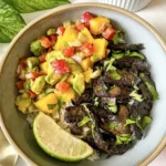 Würzige Jerk-Pilze mit Mango-Salsa und Kokosreis 4 Würzige Jerk-Pilze mit Mango-Salsa und Kokosreis