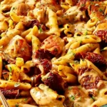 Cremige One-Pot-Pasta mit Hähnchen und Tomaten 4 Cremige One-Pot-Pasta mit Hähnchen und Tomaten