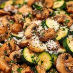Herzhafte Pfannen-Zucchini mit Champignons 4 Herzhafte Pfannen-Zucchini mit Champignons