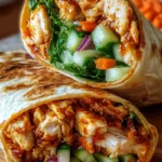Süß-Scharfe Hähnchen-Wraps mit knackigem Gemüse 4 Süß-Scharfe Hähnchen-Wraps mit knackigem Gemüse