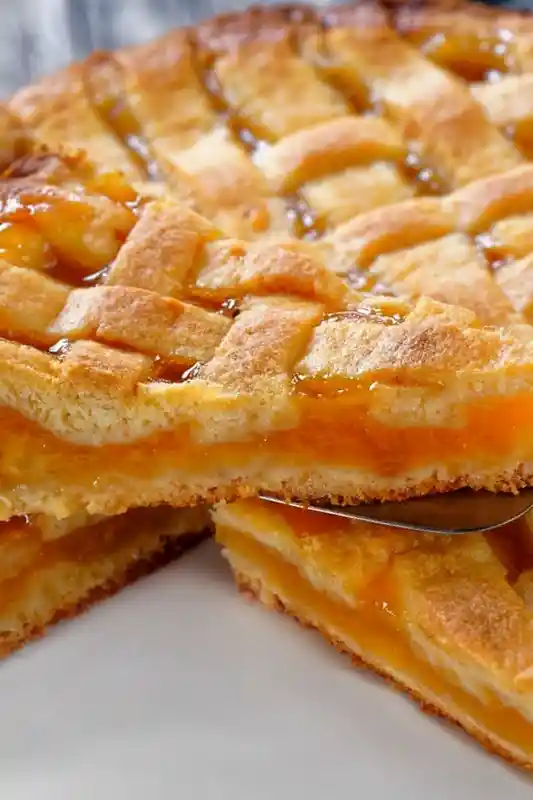 Fruchtiger Aprikosenkuchen mit Gittermuster 3 Fruchtiger Aprikosenkuchen mit Gittermuster